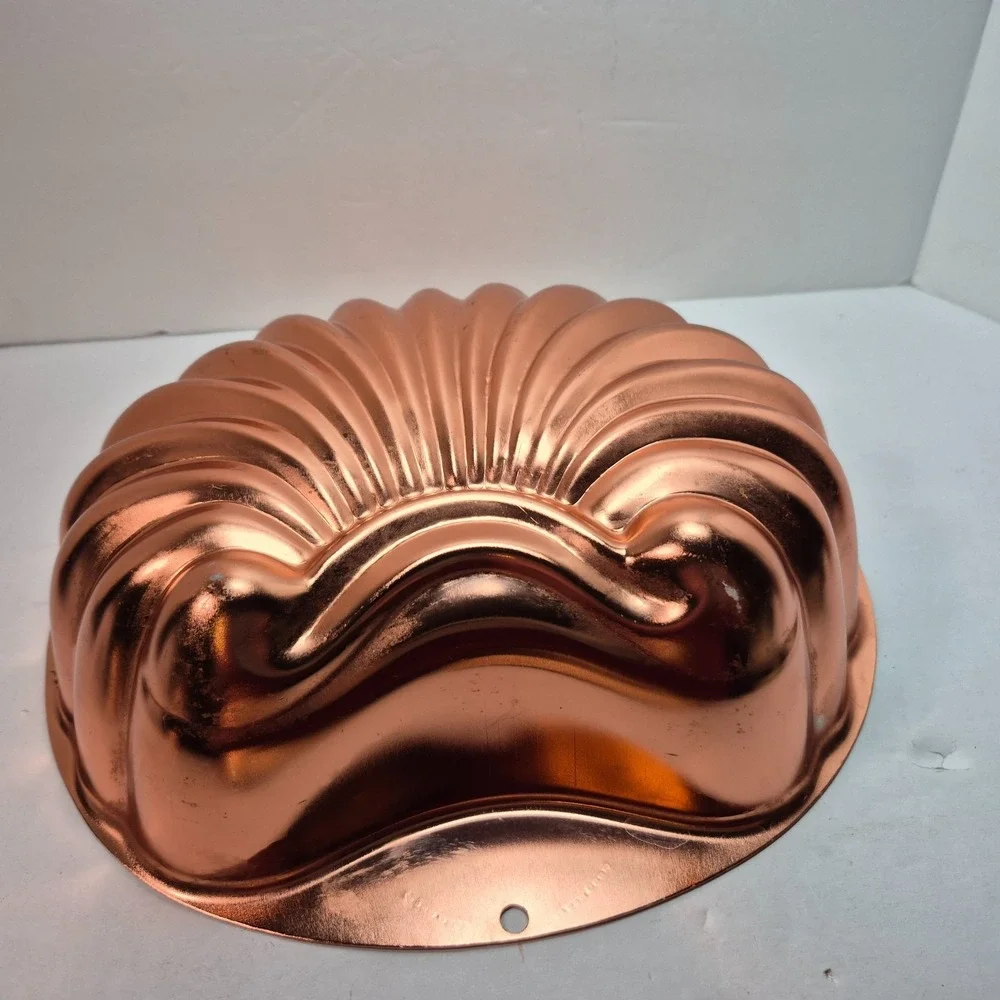 Copper Colored Aluminum Jello/Cake Molds Lot of 4 Grapes Shell Melon 8